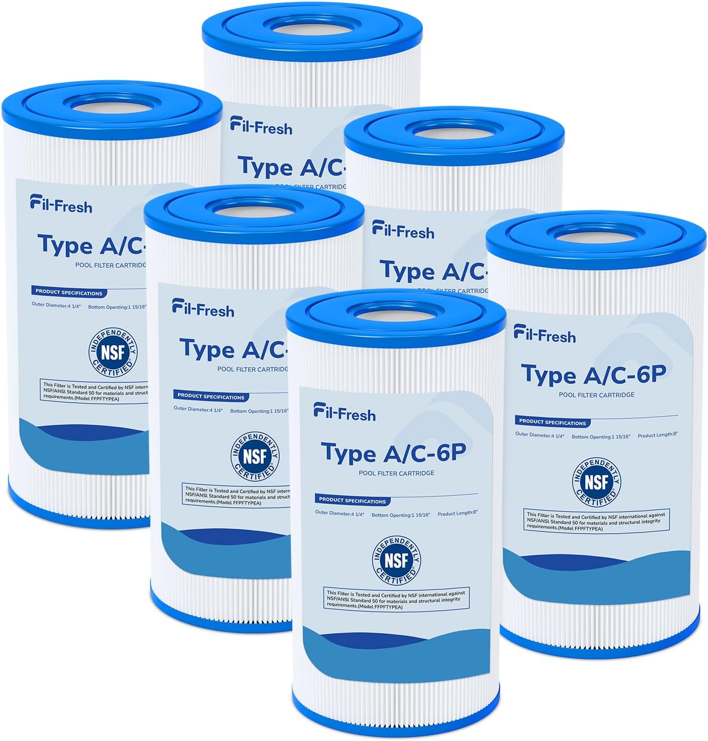 Type A or C Pool Filters Cartridge Compatible with Intex Krystal Clear 530/1000/1500 GPH Filter Pump, Replaces Intex