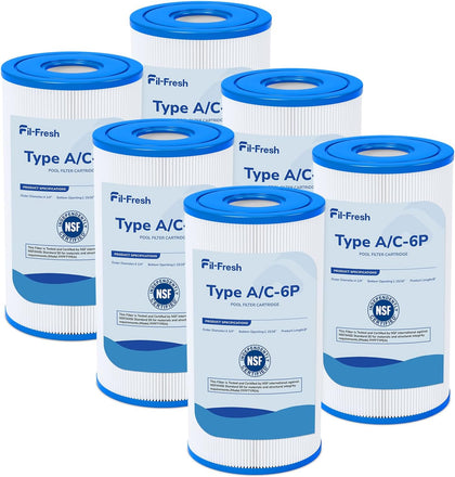 Type A or C Pool Filters Cartridge Compatible with Intex Krystal Clear 530/1000/1500 GPH Filter Pump, Replaces Intex