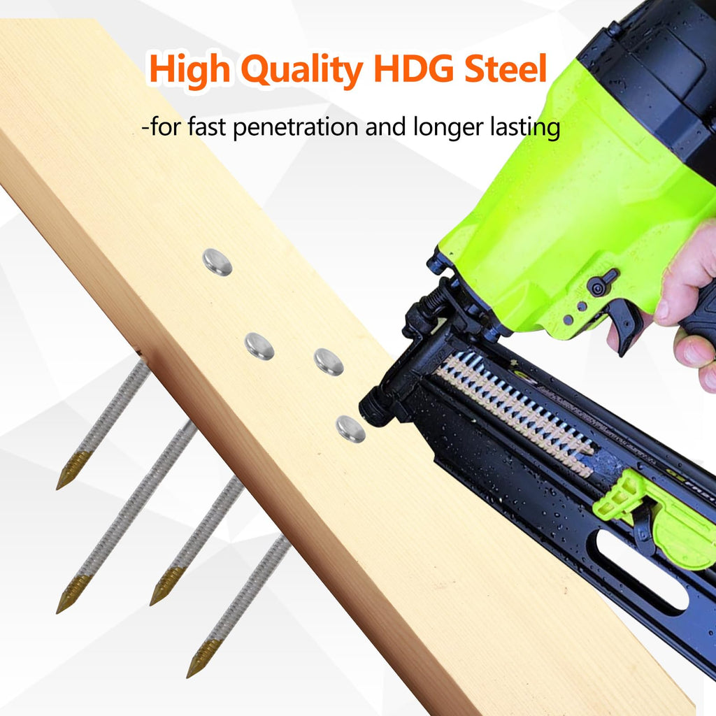 D Head 30-34 Degree Framing Nails 2-3/8" x .113" Ring Shank 520 PCS