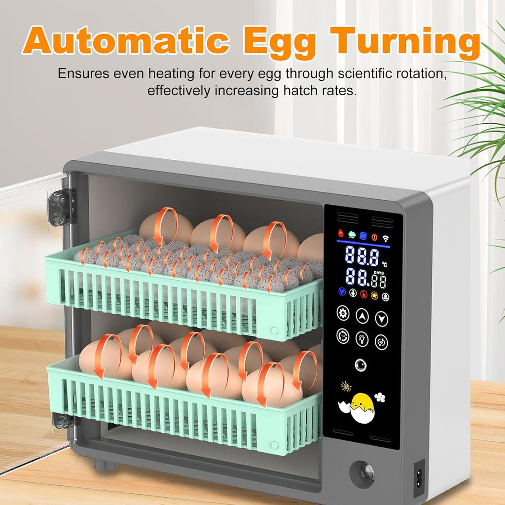 24 Egg Incubator Auto Turner Water Control Adjustable Tray Candler