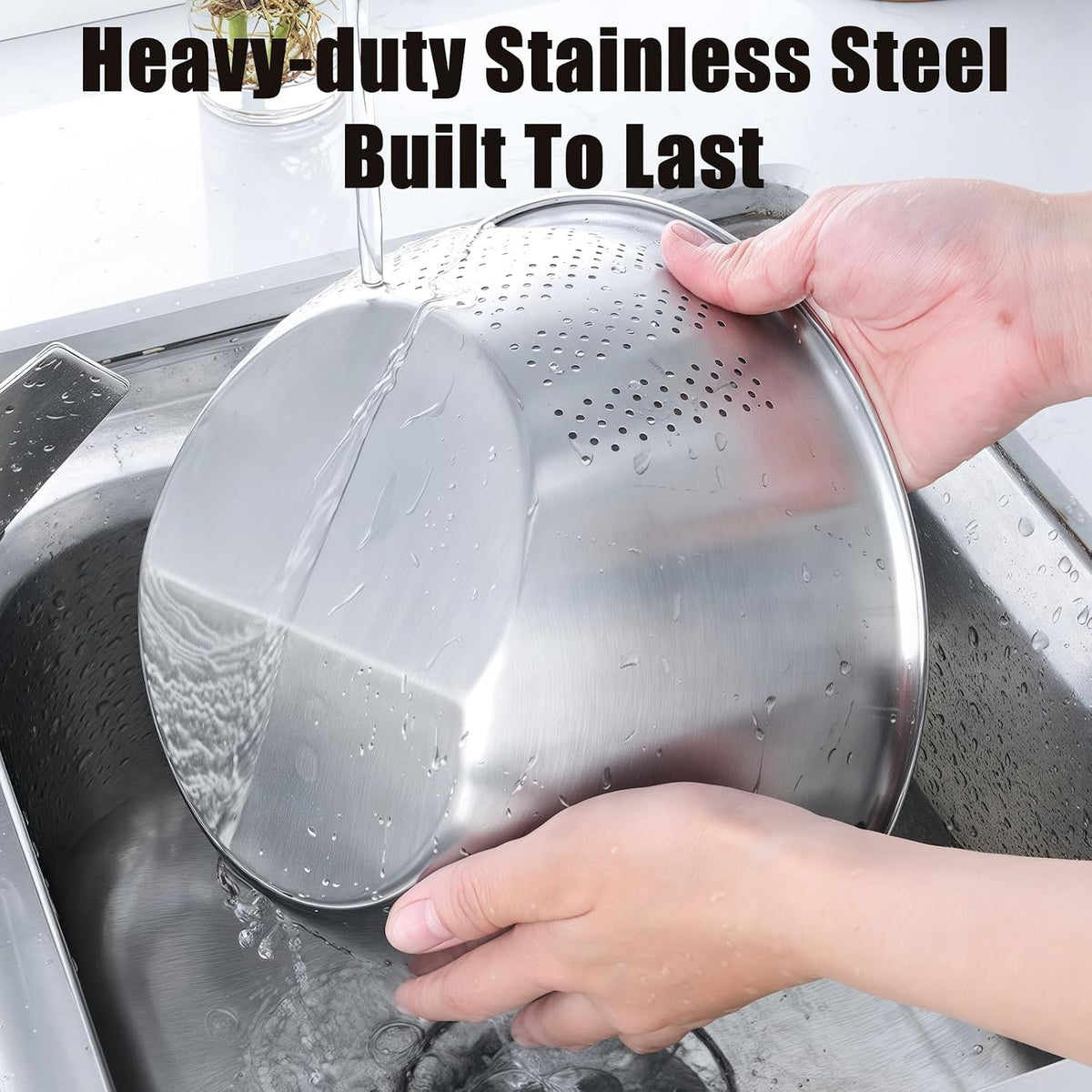 Rice Washer Strainer Bowl, Stainless Steel Quinoa Washing Bowl