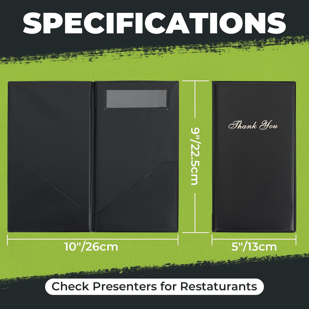 Check Presenters for Restaurants, 30 Pack Server Books 5 x 9 Inch