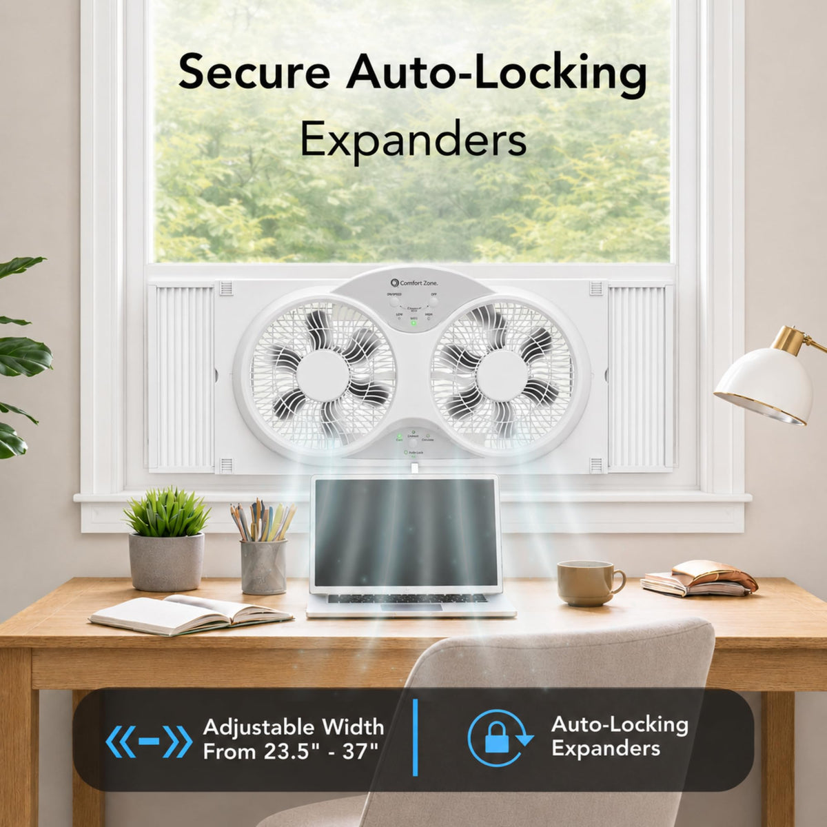 9" Smart Reversible Twin Window Fan with WiFi & Remote