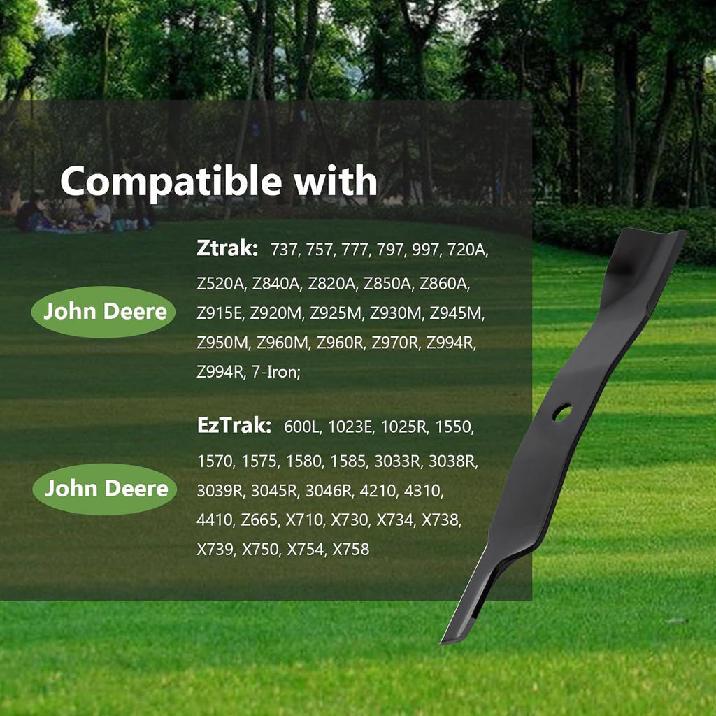 60" Deck Replacement Lawn Mower High Lift Blades for M128485 M131958 M144196 M163983 TCU15881 - Compatible with John Deere 1023E 1025R 737 757 797 997-3 Pack