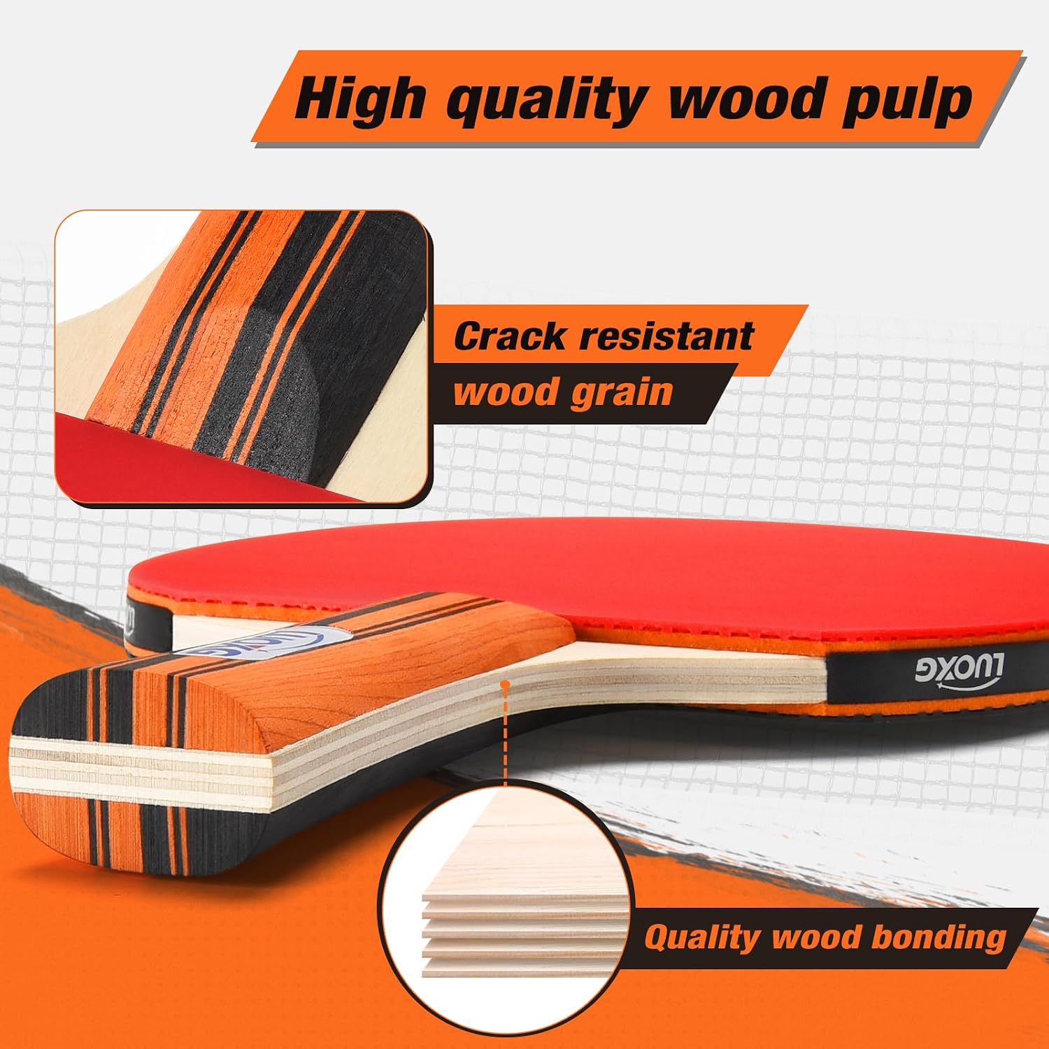Portable Ping Pong Paddles Set of 2 with Table Tennis Net and Balls | 2‑Player Ping Pong Paddles Set with 3‑Star