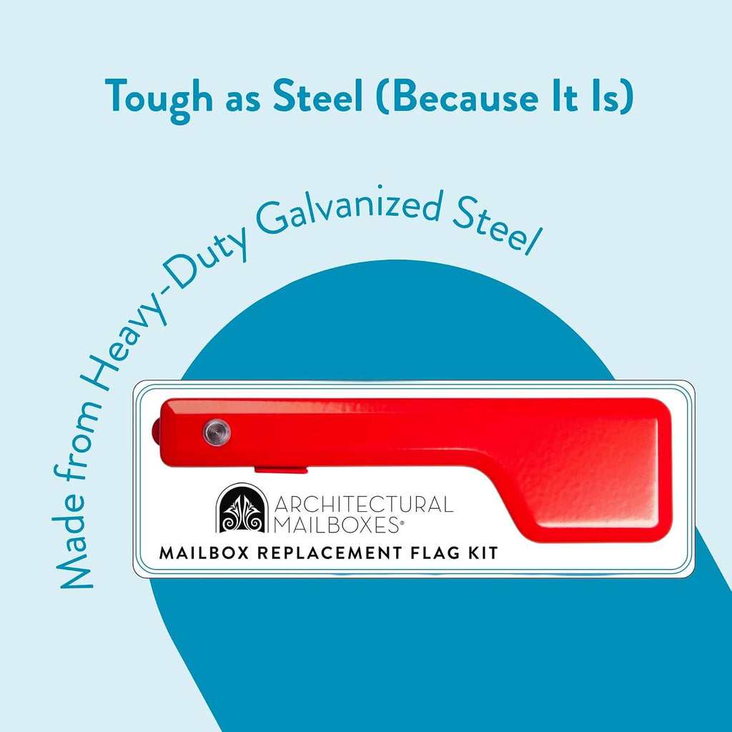 Galvanized Steel Mailbox Flag Replacement Kit, Red | Rust-resistant powder-coat finish and a fit for most mailboxes.