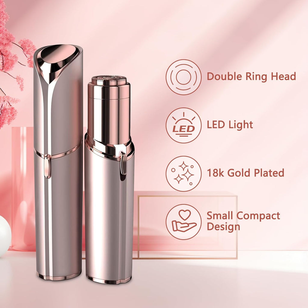 Facial Hair Remover for Women - as Seen on TV Painless Face Shaver - Electric Hair Removal Device for Face Lips Peach