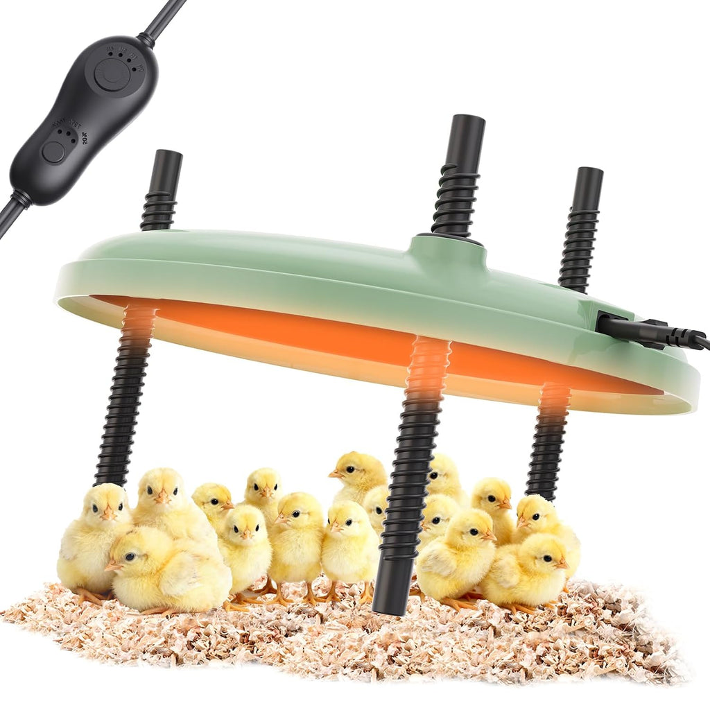 Chicken Brooder Heater, Adjustable Height &Temperature, 12" Metal Heating Plate, Easy Clean, Safe Use 35Watts Chick