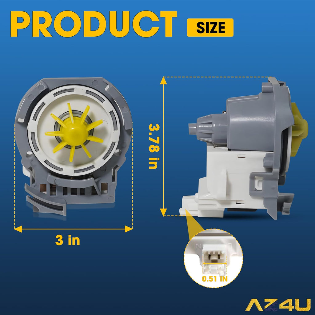 AZ4U Dishwasher Drain Pump Motor For Whirlpool WDF520PADW WDF560SAFM2