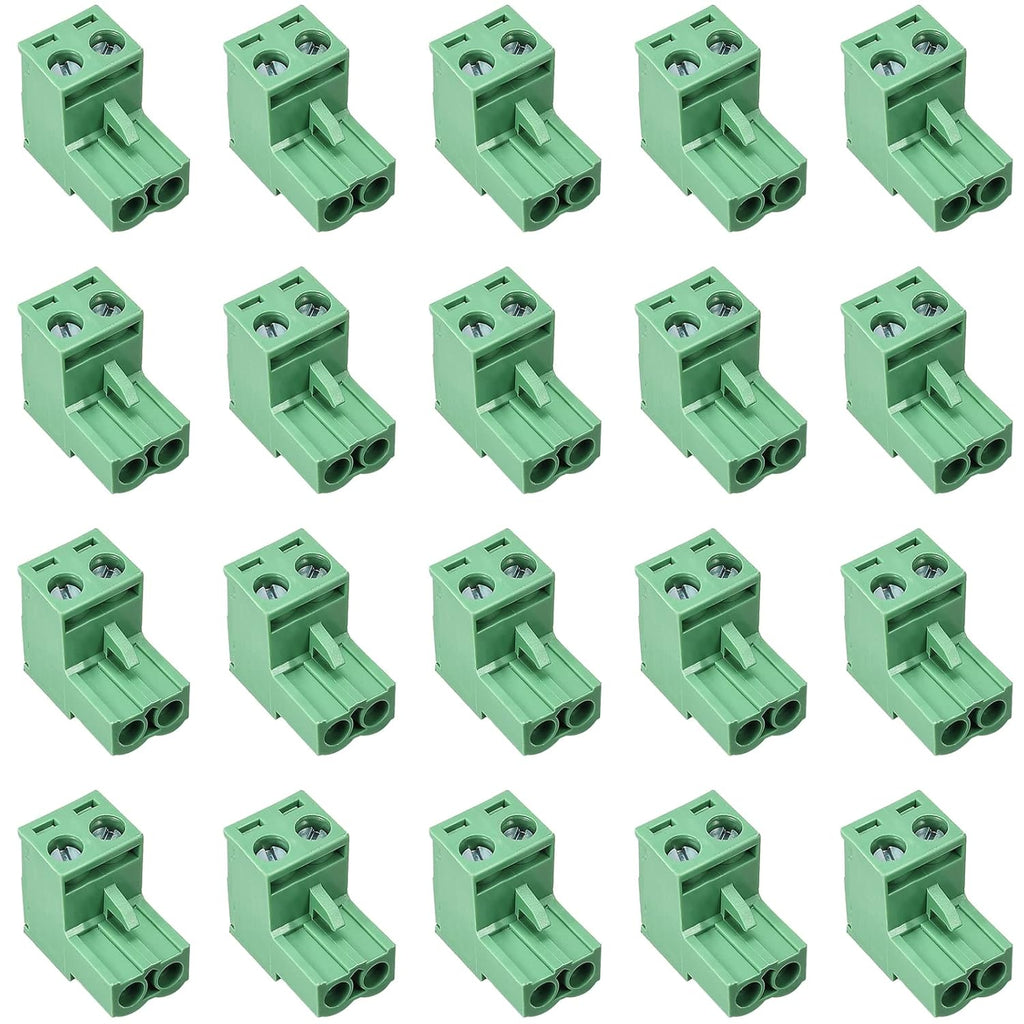 20pcs 2P 5.08mm Angle PCB Screw Terminal Block