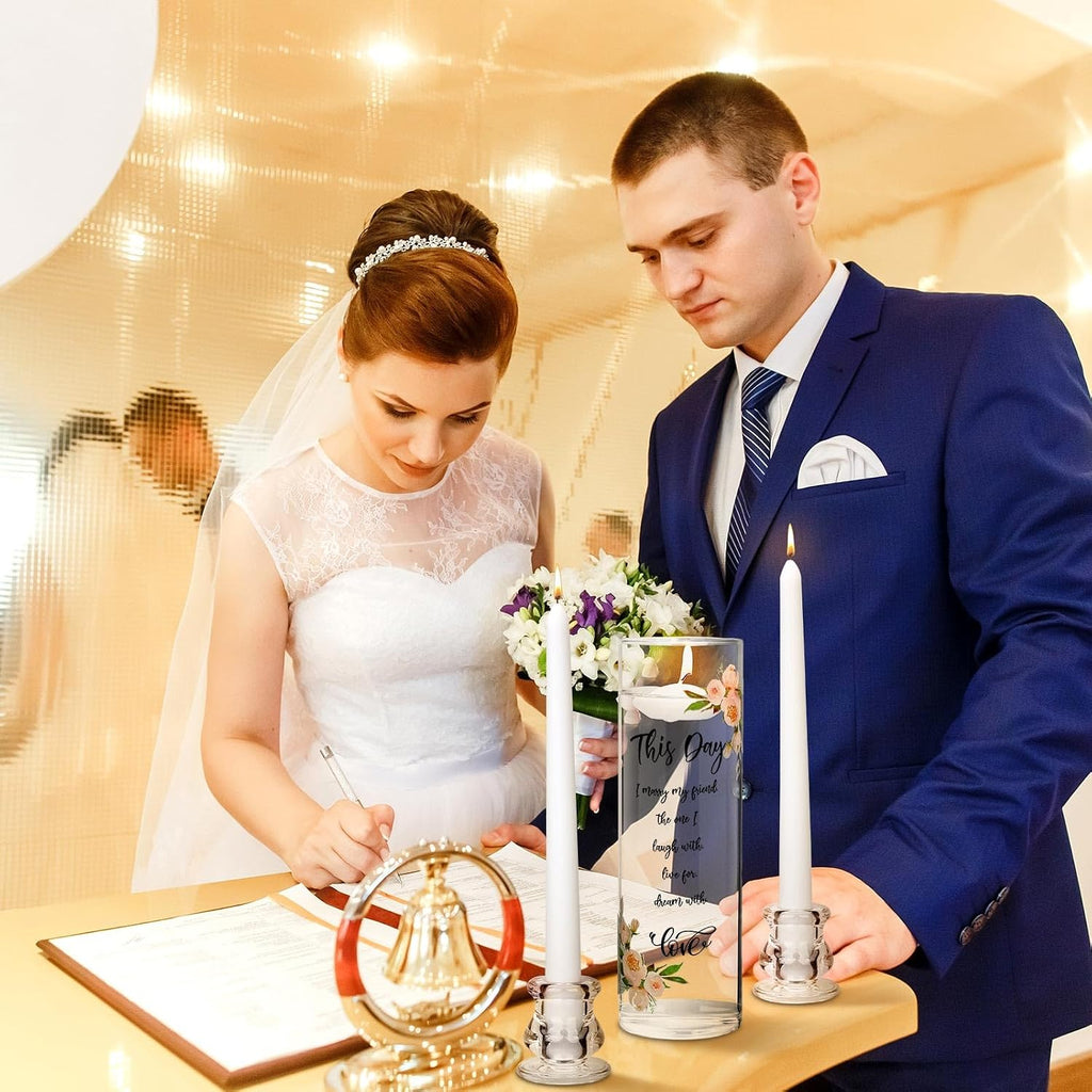 Unity Candles for Wedding Ceremony with Holder,Fresh Style