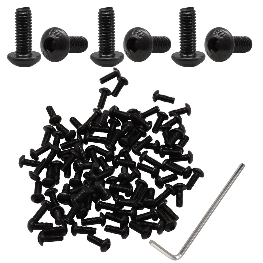 BokWin M3 x 8mm Hex Socket Button Head Cap Screws, 100-Pack