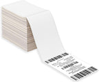 PSBM Fanfold Direct Thermal Transfer Label, 2 Stacks 4 x 6 Inch, 2000 Labels/Stack, Self-Adhesive Shipping/Address