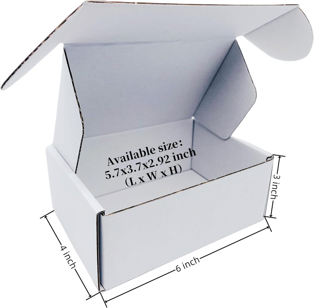 Small White Box 6 x 4 x 3 Inch 50 Pack Shipping Boxes