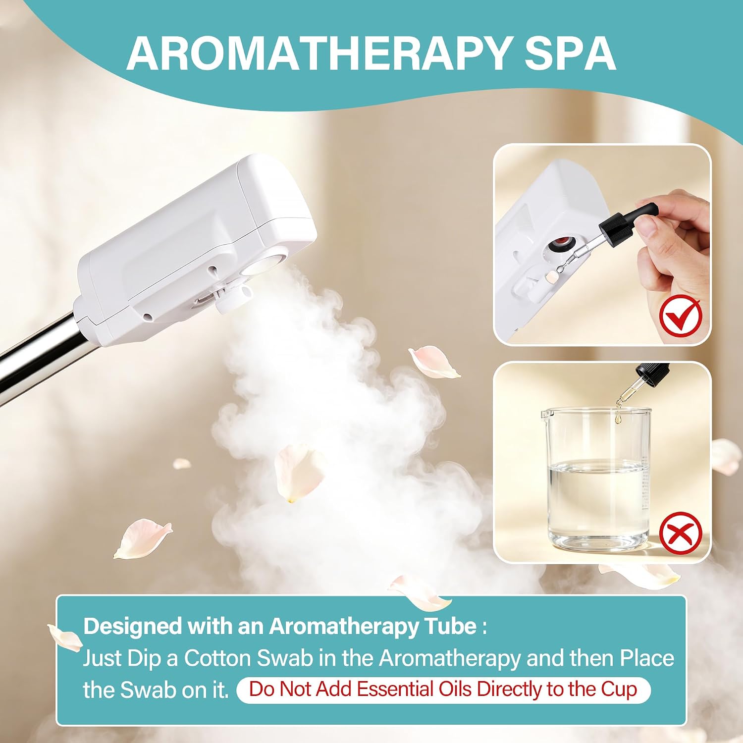 2 in 1 Facial Steamer Professional Nano Ionic Face Deep Cleansing Hydration with 5X Magnifying LED Lamp & Rolling