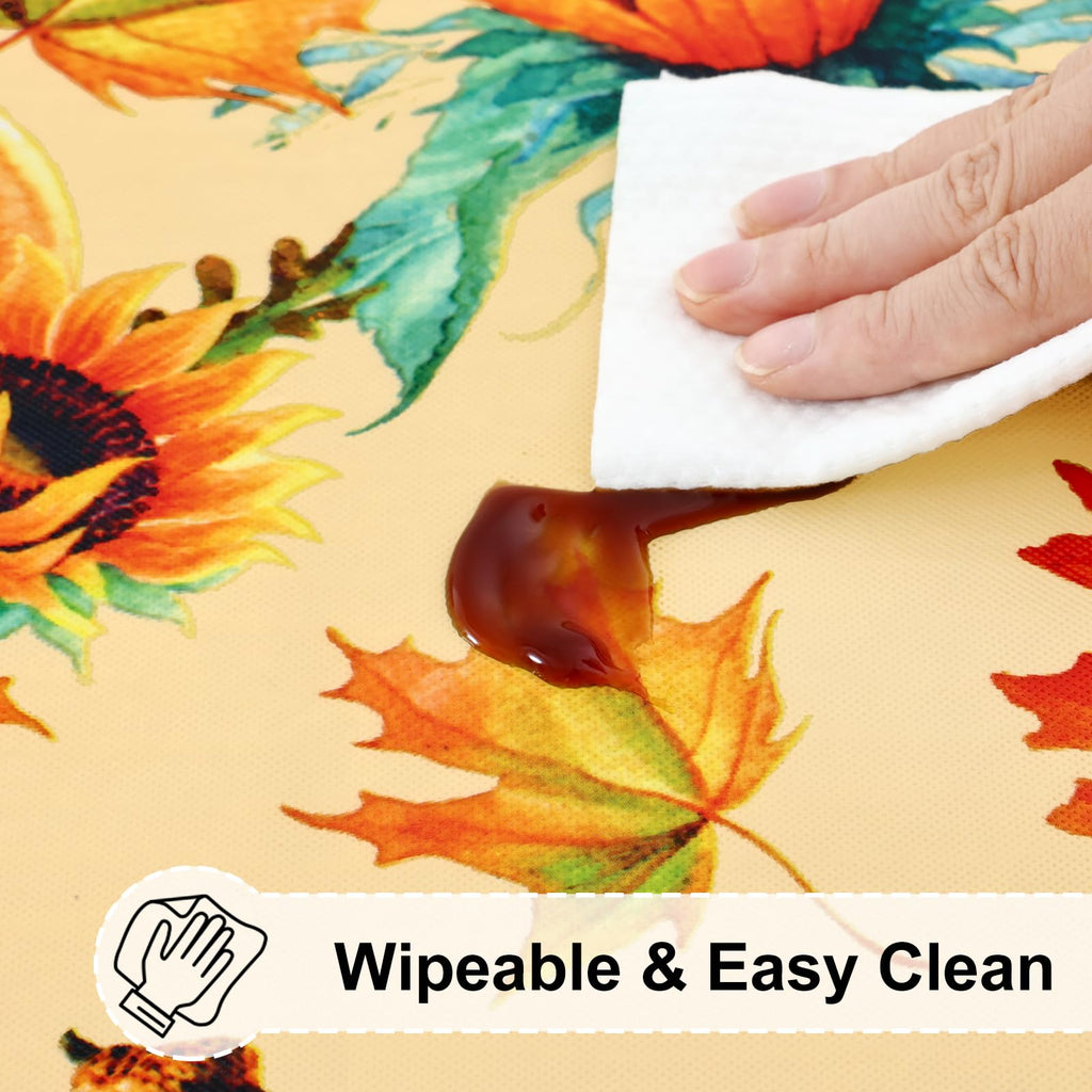 Round Fitted Vinyl Flannel Backed Tablecloth with Elastic Edge