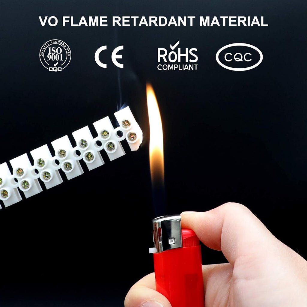 GUBCUB Terminal Block Set, 7 Pieces 12 Position Dual Row Terminal Strip Electrical Barrier Wire Connector Block, 10A 380V