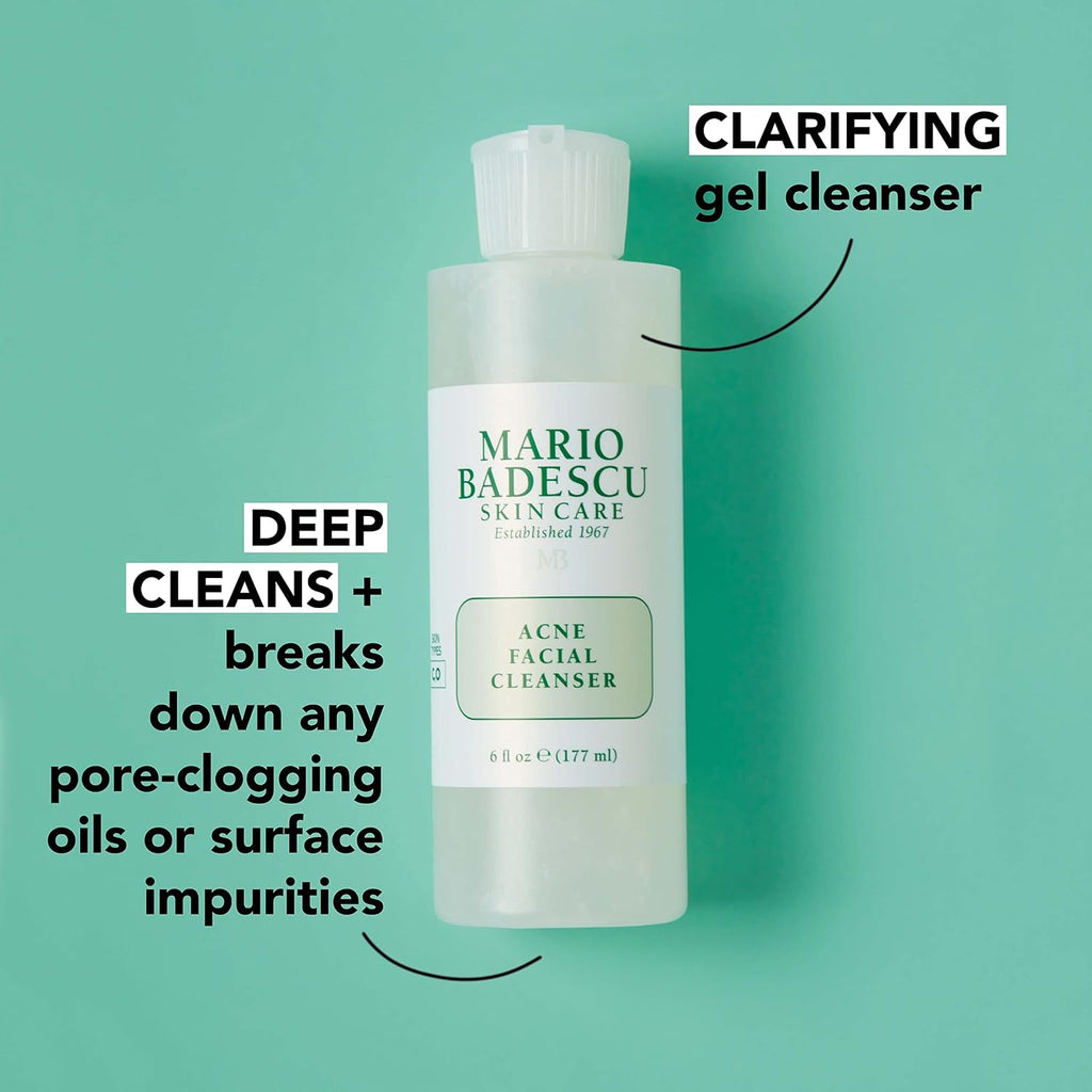 Acne Facial Cleanser for Combination & Oily Skin, Oil-Free Face Wash with Salicylic Acid & Aloe Vera, Deep Pore Clean