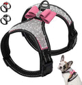 Rhinestone Dog Harness with Sparkly Bow Tie, Pink,S,Chest 11-14"