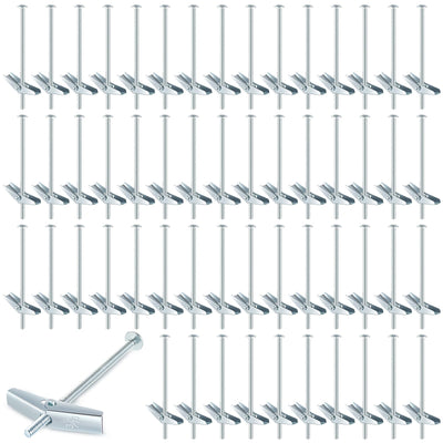 200 Pcs 3/16" X 4" Toggle Bolts and Wing Nut Wall Anchor for Drywall