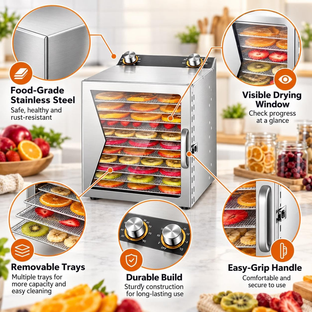8 Tray Dehydrator, 12 Tray Dehydrator