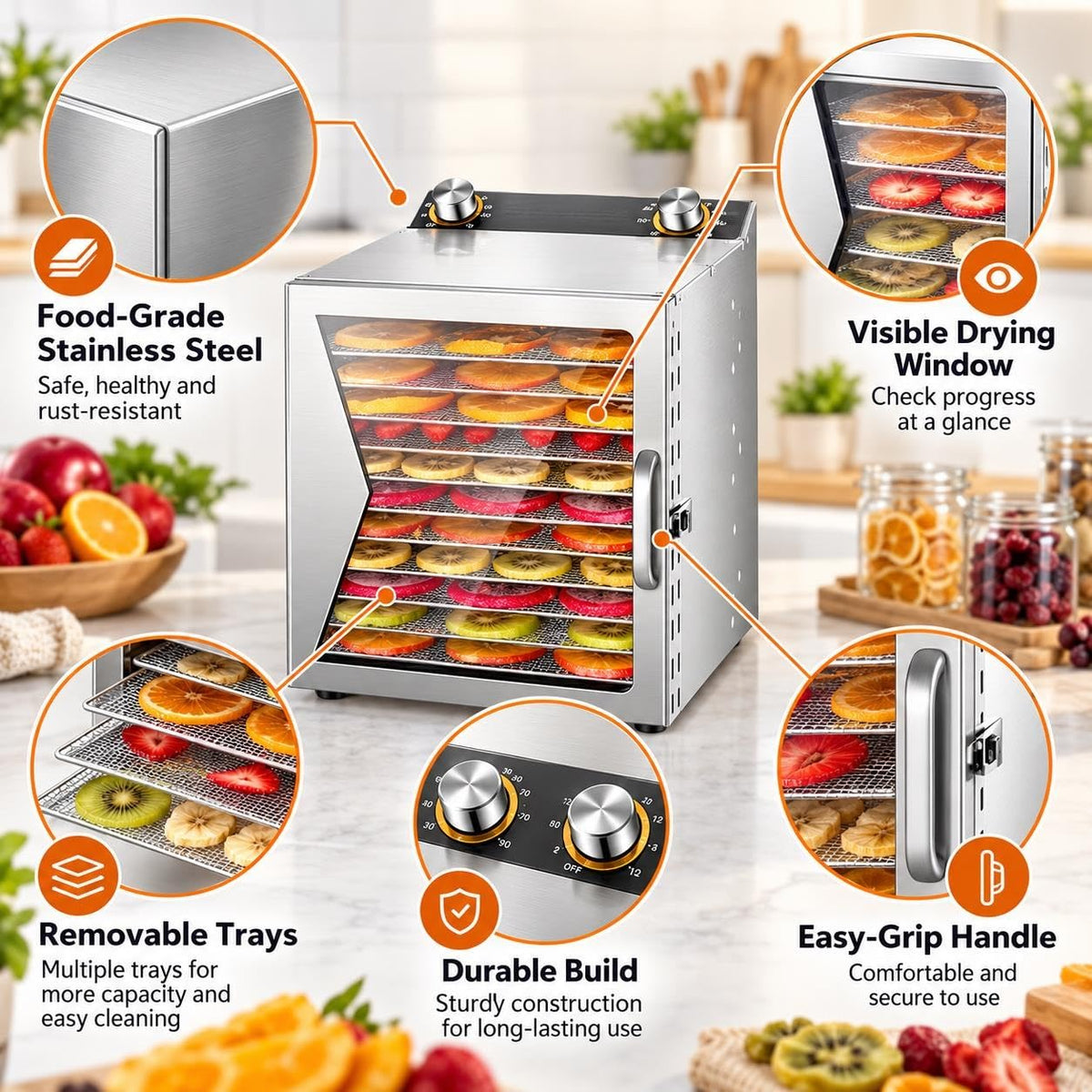 8 Tray Dehydrator, 12 Tray Dehydrator