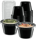 Black Diposable Plastic Portion Cups 4 oz - 100 Sets