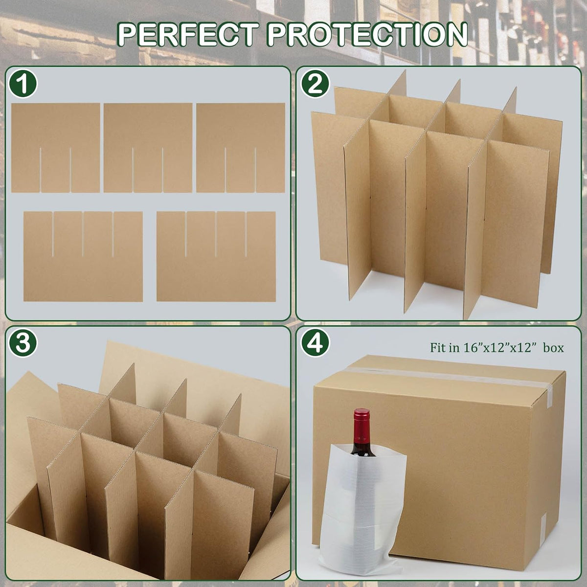 3 Set Glass Divider Kits for Moving Boxes, Kitchen Dish Packing Kit with 36 pcs Foam Pouches Fits in 16 x 12 x 12