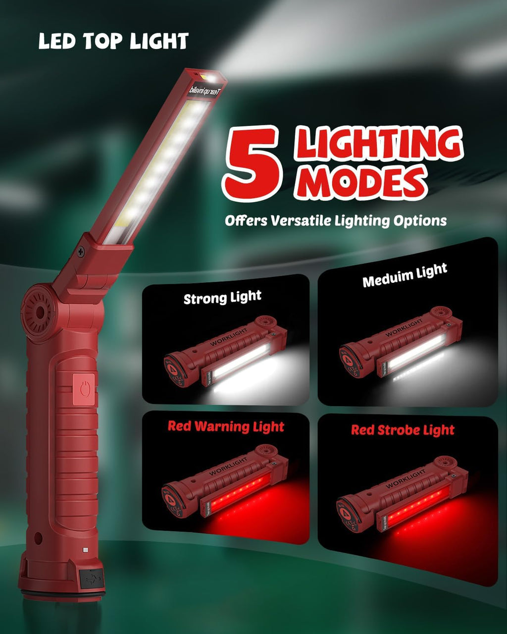 Tools Gifts for Men Dad Husband, Rechargeable LED Work Light Grill Accessories Magnetic Flashlight with Hanging Hook