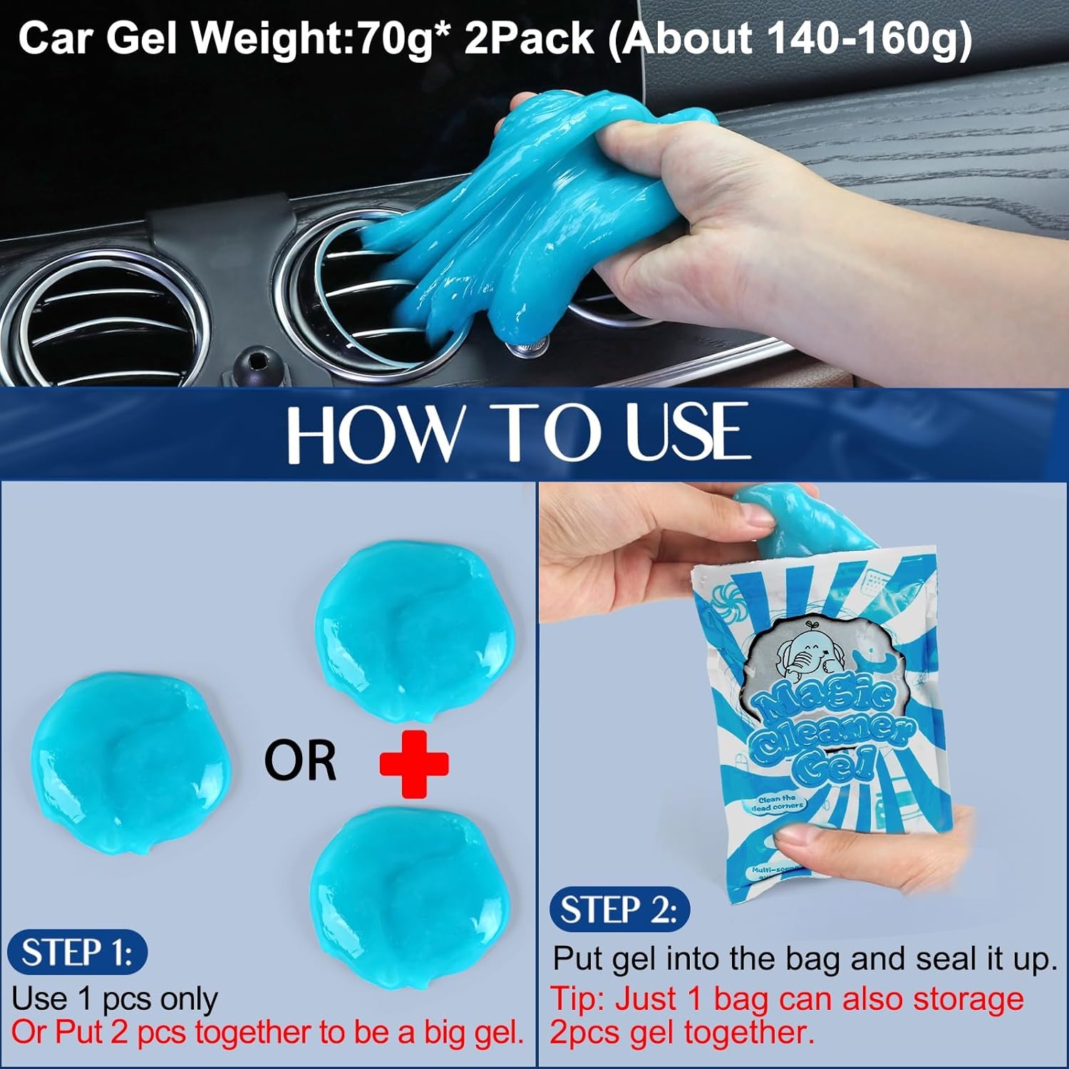 Car Interior Duster Detail Brush Cleaning Gel Kit, Soft Dash Vent Dusting Slime Putty Detailing Brushes Accessories