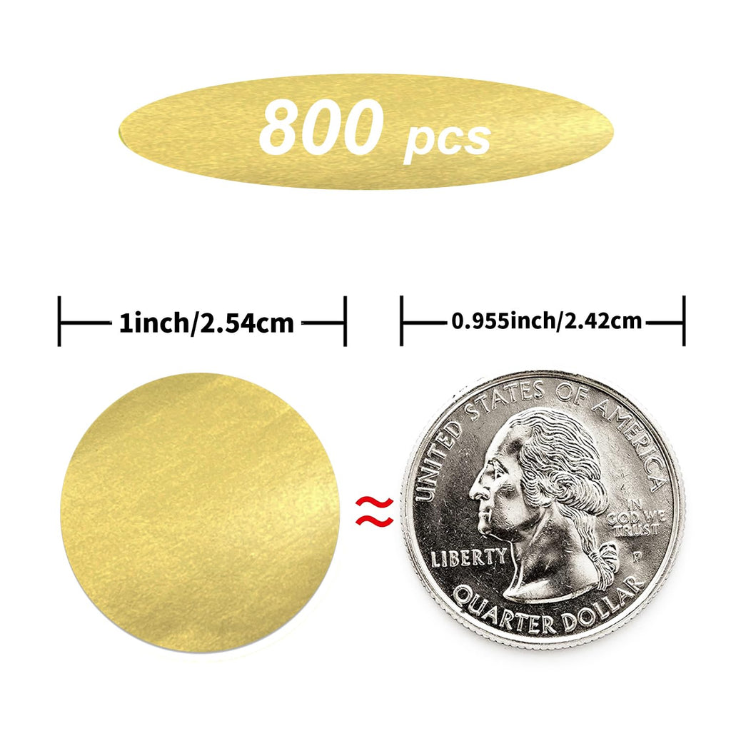 dot Stickers,800Pcs 1inch Gold Round Coding Label,Circle Stickers,Can Writing for Office,Student Classroom and Other