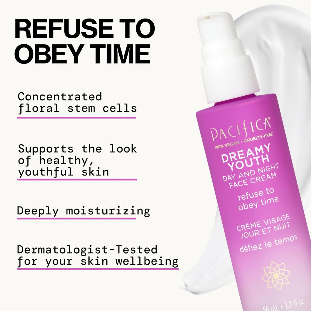 Face Moisturizer Lotion - Dreamy Youth Day & Night Face Cream, Daily Skincare, Grapeseed Oil, Peptides, Hydrating