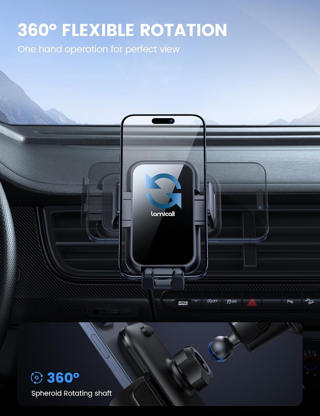 2026 Wider Clamp & Metal Hook Car Phone Holder Vent [Thick Cases Friendly] Phone Holders for Your Car Mount