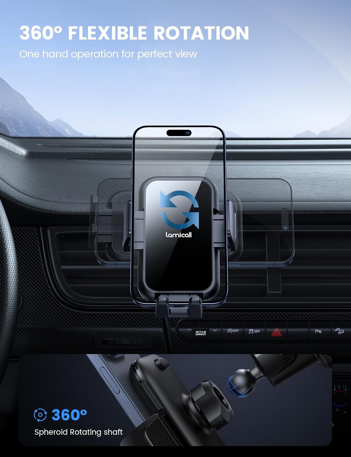 2026 Wider Clamp & Metal Hook Car Phone Holder Vent [Thick Cases Friendly] Phone Holders for Your Car Mount
