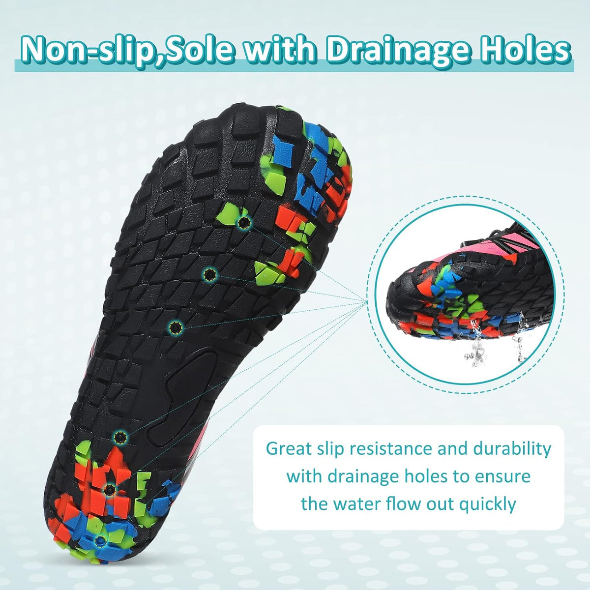 Water Shoes for Men Women Beach Barefoot Swim Pool Shoes Aqua Socks | Anti-Slip Breathable Quick Dry Lightweight