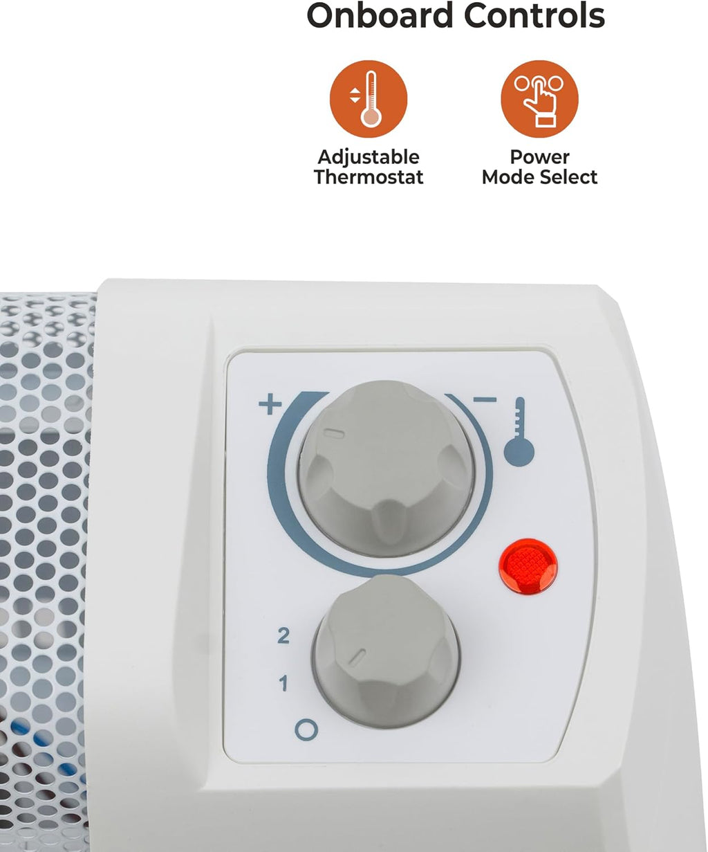Comfort Zone Electric Baseboard Space Heater with Adjustable Thermostat, Dent-Proof End Panels, Overheat Protection