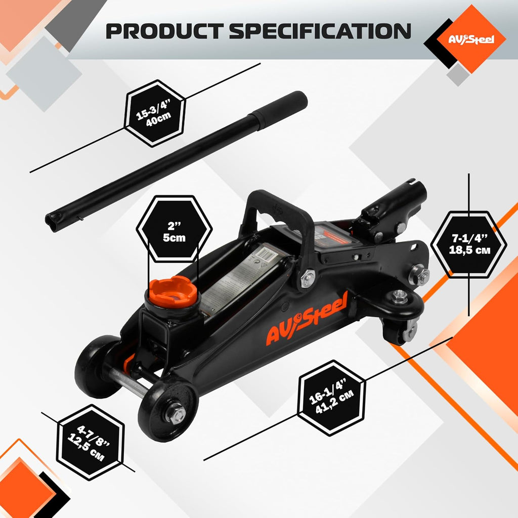 Floor Jack 1.5 Ton (3300 lbs), Hydraulic Trolley Jack with Solid Storage Case, Hydraulic Jack for Car with Single