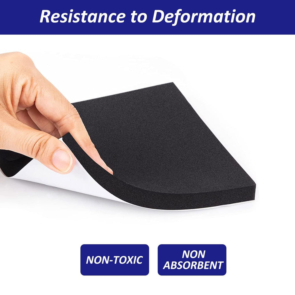 Foam Padding Sheets with Adhesive Backing - Self Stick Neoprene Insulation Foam,4 PCS 1/2 Inch Thick X 4 Inch Long X