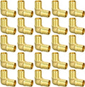 25 Pack 3/4" PEX Fittings, PEX Elbow Fittings, Brass PEX Fittings
