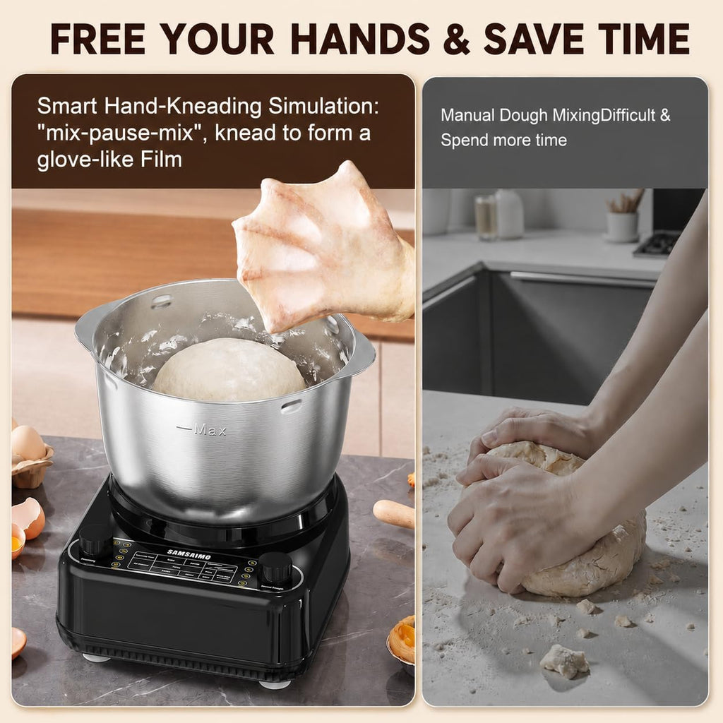 Electric Dough Mixer with Ferment Function, 6.5QT Stand Dough Maker, Dough Kneading Machine with 304 Stainless Steel
