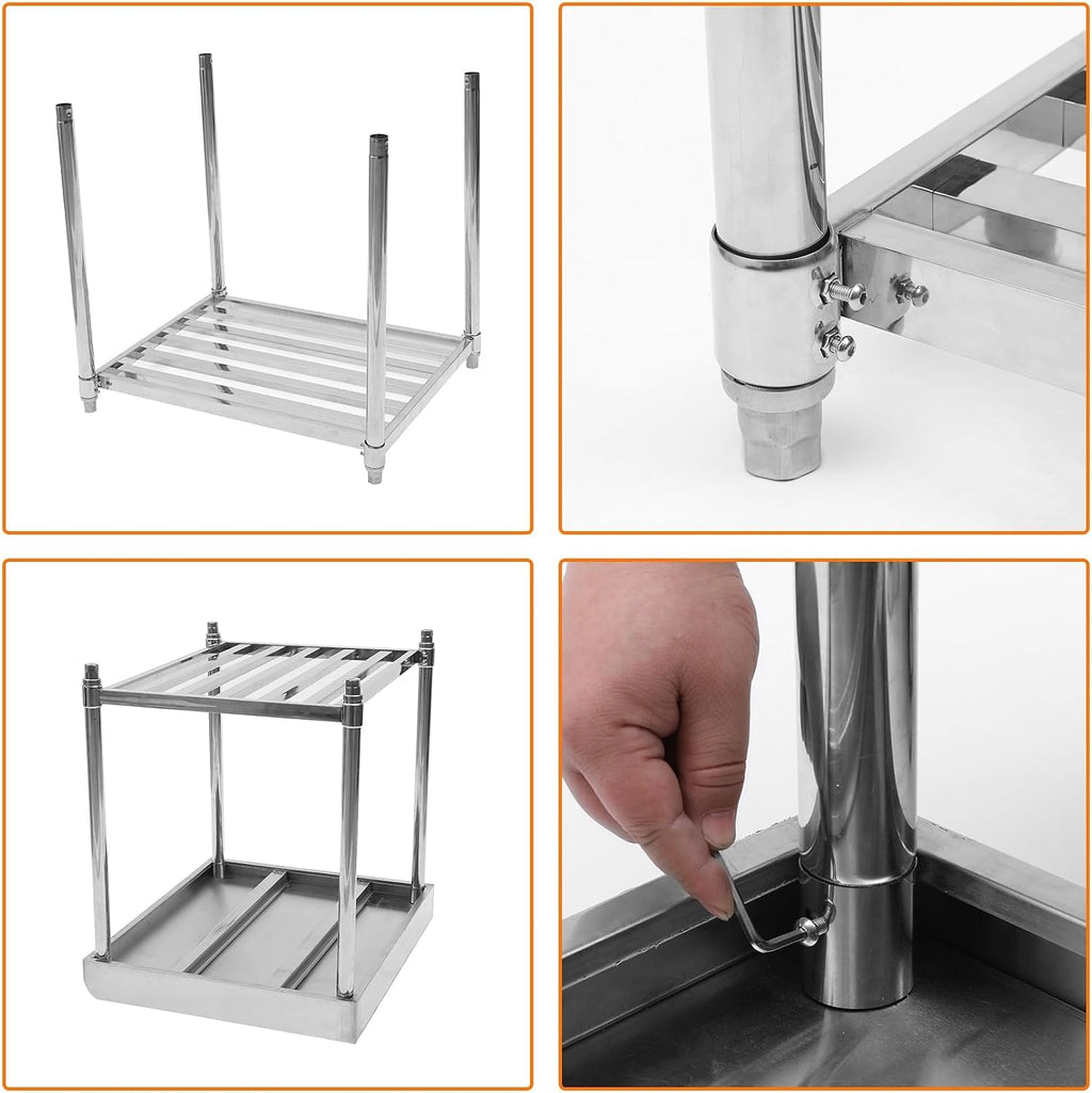 36x30 NSF Stainless Steel Prep Table - Commercial Backsplash