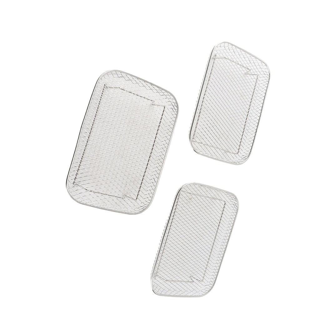 Zerodis 3PCS Stackable Multi Layer Dehydrator Rack, Stainless Steel Fryer Accessories, Versatile Design, Compatible with, (Rectangular)
