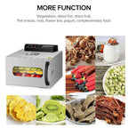 6 Trays Food Dehydrator Fruit Drying Machine Dryer for Vegetables Dried Meat Stainless