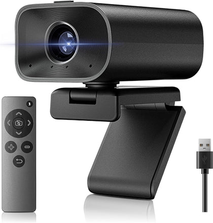 Webcam with 5W Speaker and Microphones for PC,Computer USB Camera 5X Digital Zoom ePTZ 1080P Webcam with Privacy