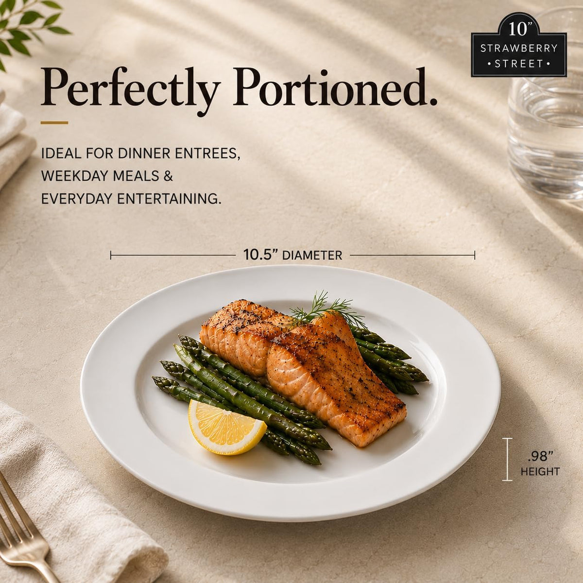 Simply White 10.5" Round Dinner Plate, Set of 6