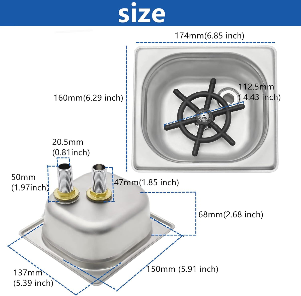 Pitcher Rinser , DIBTSA Automatic Glass Cup Washer , 304 Stainless Steel Coffee Milk Tea Cup Cleaner, for Home