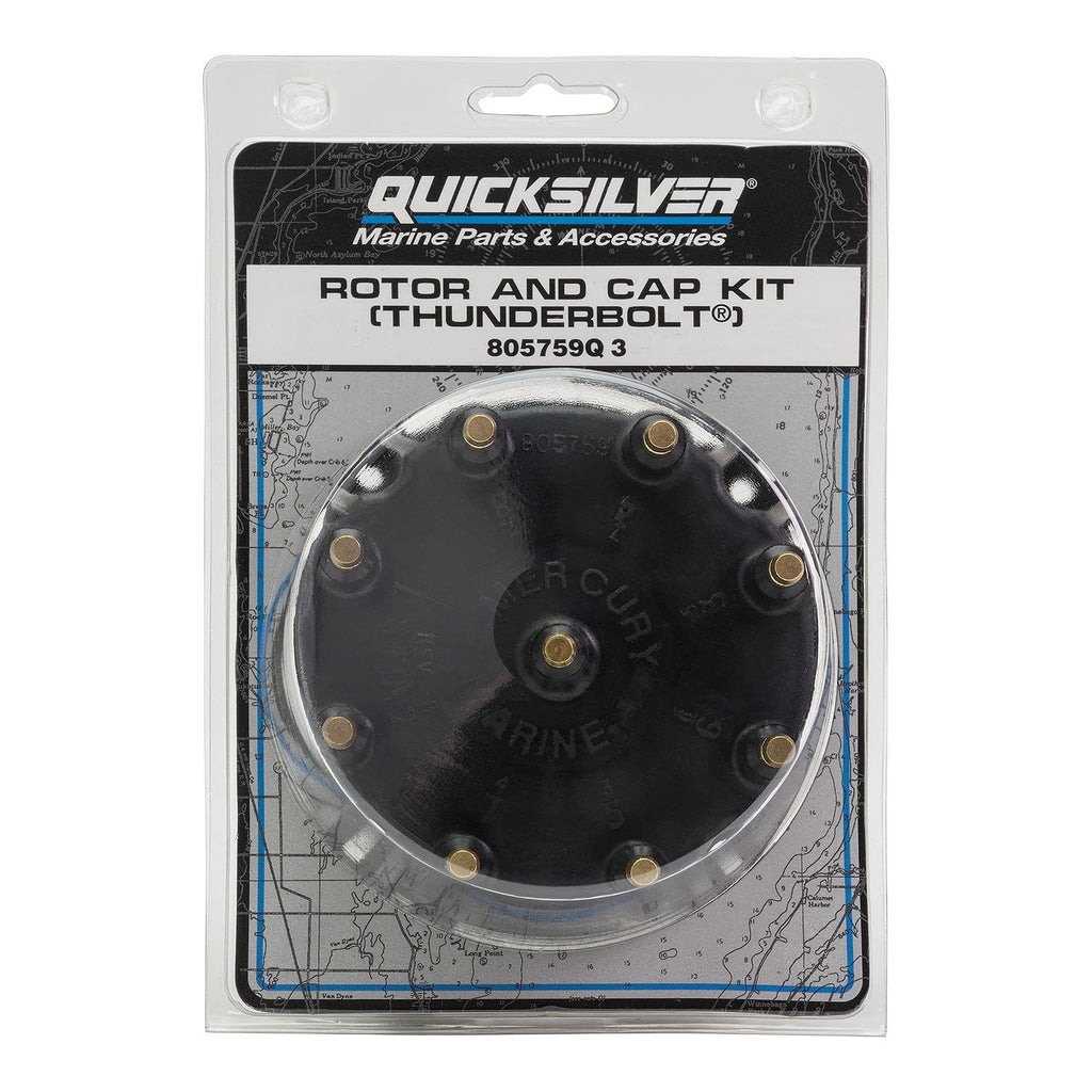 Quicksilver 805759Q3 Distributor Cap Kit with Cap, Rotor, and Gasket for General Motors V8 MerCruiser Engines with Thunderbolt IV and V HEI Ignition Systems