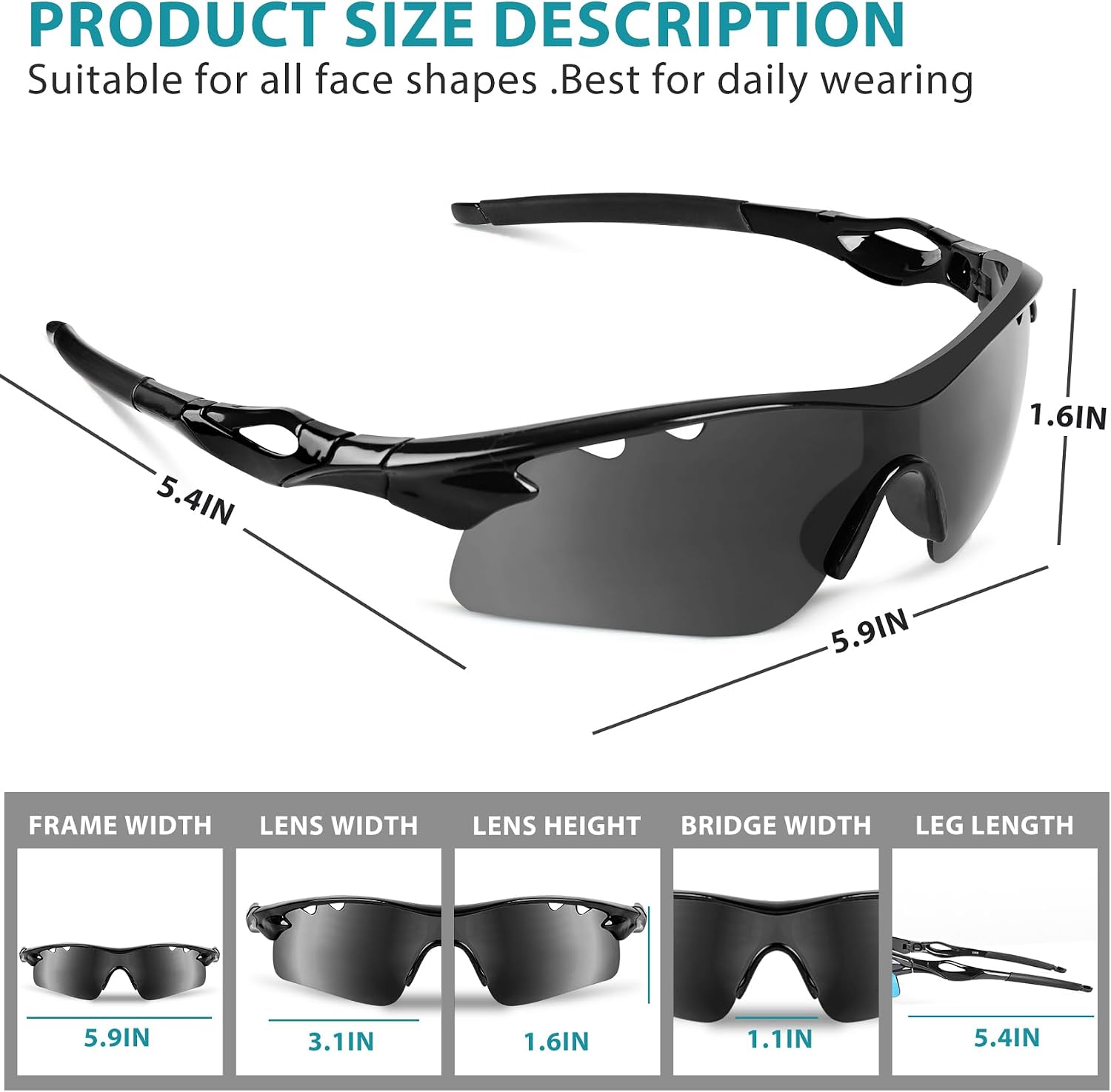 Shooting Glasses with 5 Interchangeable Lenses and Carrying Case Anti Fog Hunting Safety Glasses for Men Women