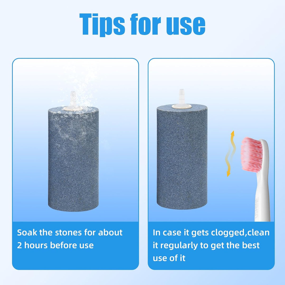Aquarium Air Stone 4x2 inch 2 Pack, Large Airstone, Aerator Bubble Diffuser, Air Pump Accessories for Aquariums
