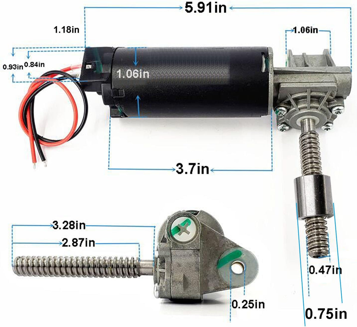 12V DC Power Seat Motor Worm Motor,Worm Drive Left-Hand Configuration